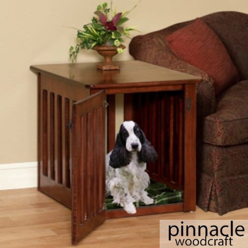 Dog Crate End Table Wood Oak, Dog Crate Coffee Table Large