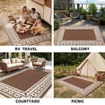 thumbnail image 2 of Kzaei Waterproof Outdoor Rug, 5'x8' Reversible Plastic Camping Area Rugs, Brown, 2 of 6