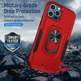 thumbnail image 4 of Allytech for iPhone 14 Pro Case 2022 (6.1 inch), 360° Rotatable Ring Kickstand Military Grade Dropproof Anti-Shock PC and TPU Hybrid Protective Case for Apple iPhone 14 Pro, Red+Black, 4 of 8