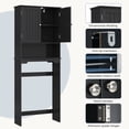 thumbnail image 2 of CONCETTA Black Over The Toilet Cabinet for Bathroom, Space Saver Storage with Quiet Magnetic Doors & Adjustable Bottom Stabilizer, 2 of 8