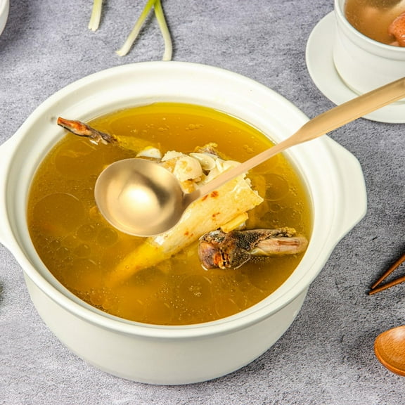 LEORX Large Gold Ladles Stainless Steel Soup Ladle For Home Cooks 1Set