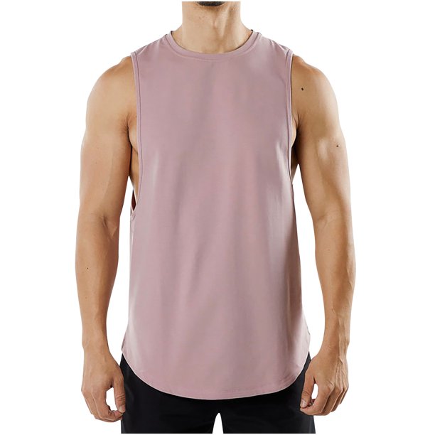 pstuiky Camisetas sin mangas para hombre, Camiseta sin mangas deportiva transpirable de verano para hombre, de color liso, informal, para fitness Camisas para hombres xxl