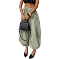 thumbnail image 3 of Wide Leg Pants for Women Palazzo Flowy Baggy Balloon Pants Women Elastic Waist Pleated Barrel Harem Pants Beach Vacation Trousers Mint Green XL, 3 of 10