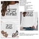 thumbnail image 4 of Sudadera de Mujer con Cuello Redondo y Manga Larga con Estampado de Letras, Jersey Informal de Moda para Mujer, Top para Trabajo Diario, Viajes, Blanco (Fuente Negra) XL, 4 of 5