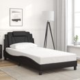 thumbnail image 2 of vidaXL Bed Frame with LED Lights Black 100x190 cm Faux Leather, 2 of 5