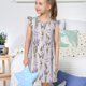 thumbnail image 4 of Fotbe Lavender Flowers Vestido de Dormir para Niñas de 3 a 10 Años, Mangas Cortas, Estilo Princesa, Pijama Camisón con Mangas Voladas-XX-Large, 4 of 6