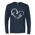 thumbnail image 2 of Wild Bobby Heart Made Of Faith Inspirational/Christian Men Long Sleeve Shirt, Vintage Heather Navy, Small, 2 of 5
