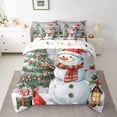 thumbnail image 2 of Manfei Kawaii Snowman Twin Bedding Sets 7-Piece for Kids, Red Winter Robin Birds Bedding Comforter Set, Merry Christmas Reversible Sheet Sets, Luxury Bedroom Decor, 2 of 7