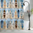 thumbnail image 2 of Nautical Anchor Paddle Fabric Shower Curtain Retro Oil Painting Washable Shower Curtains for Bathroom, Waterproof Bath Curtain with Hooks Home Decor 36x72in, 2 of 8