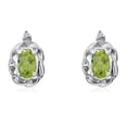 thumbnail image 2 of 14k White Gold Peridot Scroll Diamond Earrings, 2 of 2