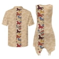 thumbnail image 3 of Psesaysky Couples Matching Outfit Tribal Running Horse Print Mens Short Sleeve Shirts or Womens Sleeveless Tank Sundress His and Her Date Outfit Elegant Clothes for Couples, 3 of 7