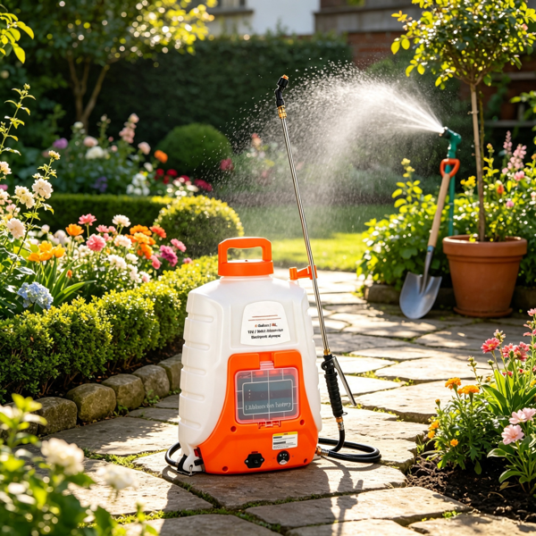 Battery Powered Backpack Sprayer, 0-90 PSI Adjustable Pressure, 12V 8Ah Battery, 8 Nozzles & 2 Wands, Wide Mouth Lid, for Weeding & Cleaning