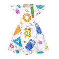 thumbnail image 3 of Grblisyd Dresses for Girls Back to School Pencil School Bus Print Dress Summer Flutter Sleeve A Line Dresses Outfits 7-8T, 3 of 4