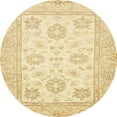 thumbnail image 1 of Ahgly Company Machine Washable Indoor Round Abstract Sun Yellow Area Rugs, 3' Round, 1 of 7