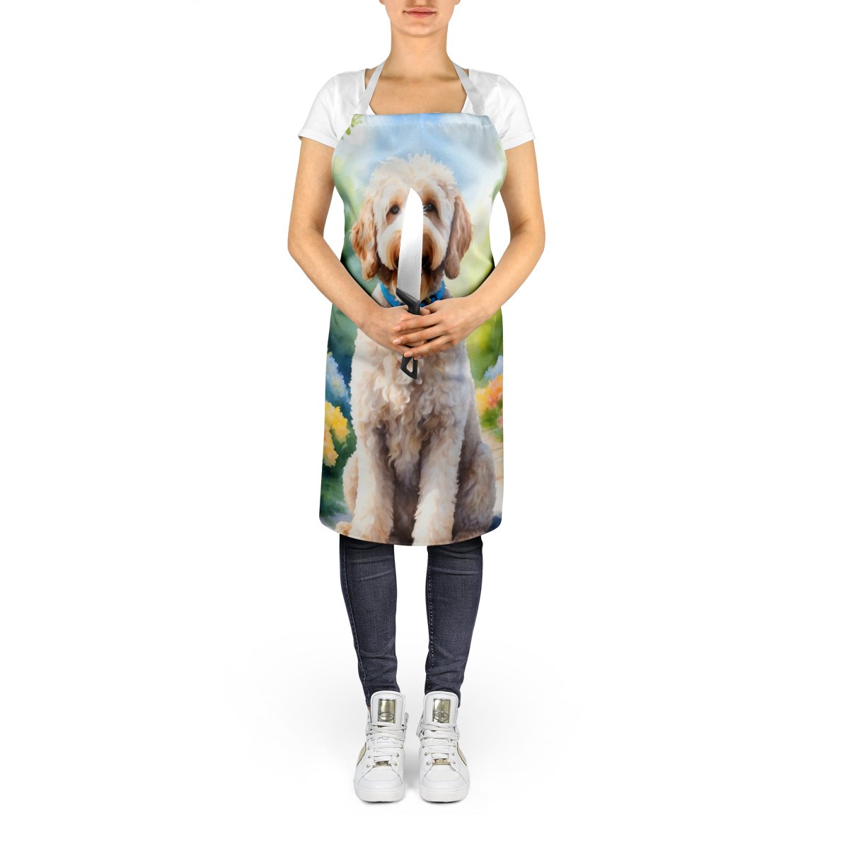 Labradoodle Spring Path Apron 27 in x 30 in