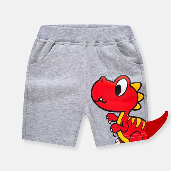 piuwrlz Shorts for Kid Toddler Boy Girls Dinosaur Printed Single Piece Short Trousers Gray Size 3-4 Years