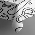 thumbnail image 3 of Black White Baseball Snacks Pattern Rectangle Tablecloth 60"x84",Waterproof Polyester Rectangle Table Cloth, Wipeable Spillproof Polyester Tablecloth for Dining, Camping, Indoor and Outdoor, 3 of 5