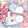 thumbnail image 2 of Metal Light Switch Wall Plate Outlet Cover (Love Letter Friend Teddy Bear Heart Flowers - Single Toggle Single Duplex), 2 of 2