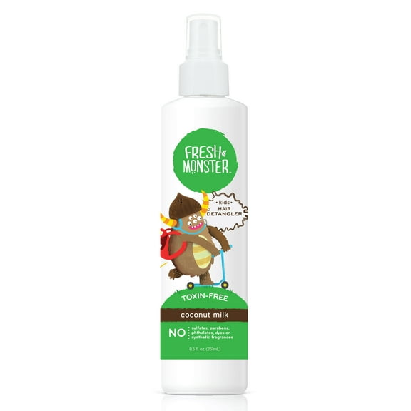 Fresh Monster Kids Detangler Spray, Toxin-Free, Hypoallergenic & Natural, Hair Conditioning Spray for Kids, Coconut (8.5oz)