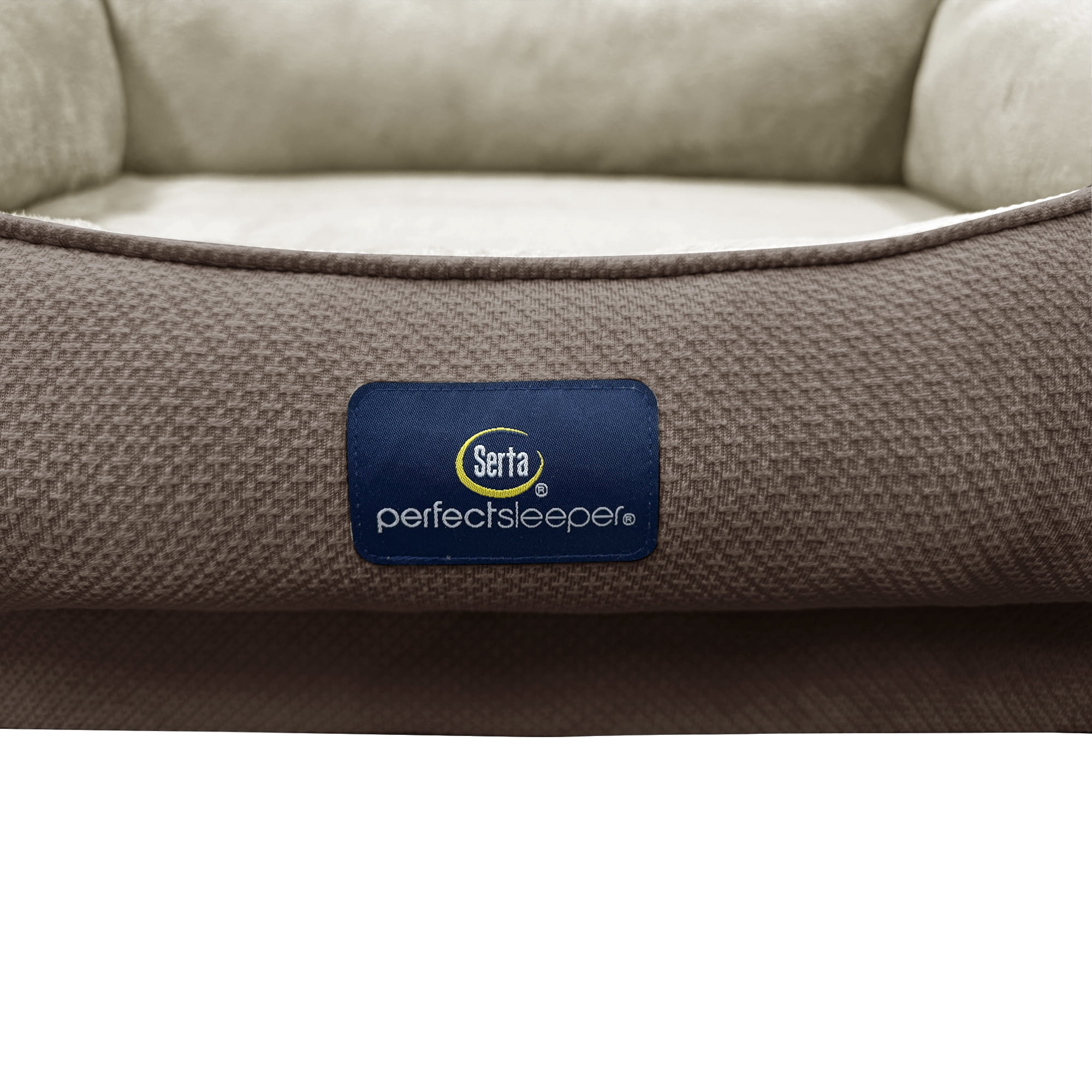 Serta Cuddler Bolster Cat & Dog Bed, Mocha, Extra Large