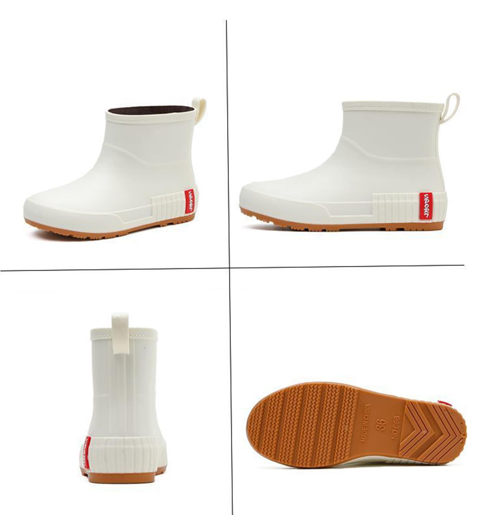AUXDIQ Rain Boots Women Short Ankle Waterproof Rain Shoes Outdoor Garden Shoes