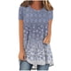 thumbnail image 2 of Fiudx Ropa de Mujer Top de Cuello Redondo de Manga Corta Raglán Largo con Espalda Corta y Estampado Informal para Mujer, 2 of 5