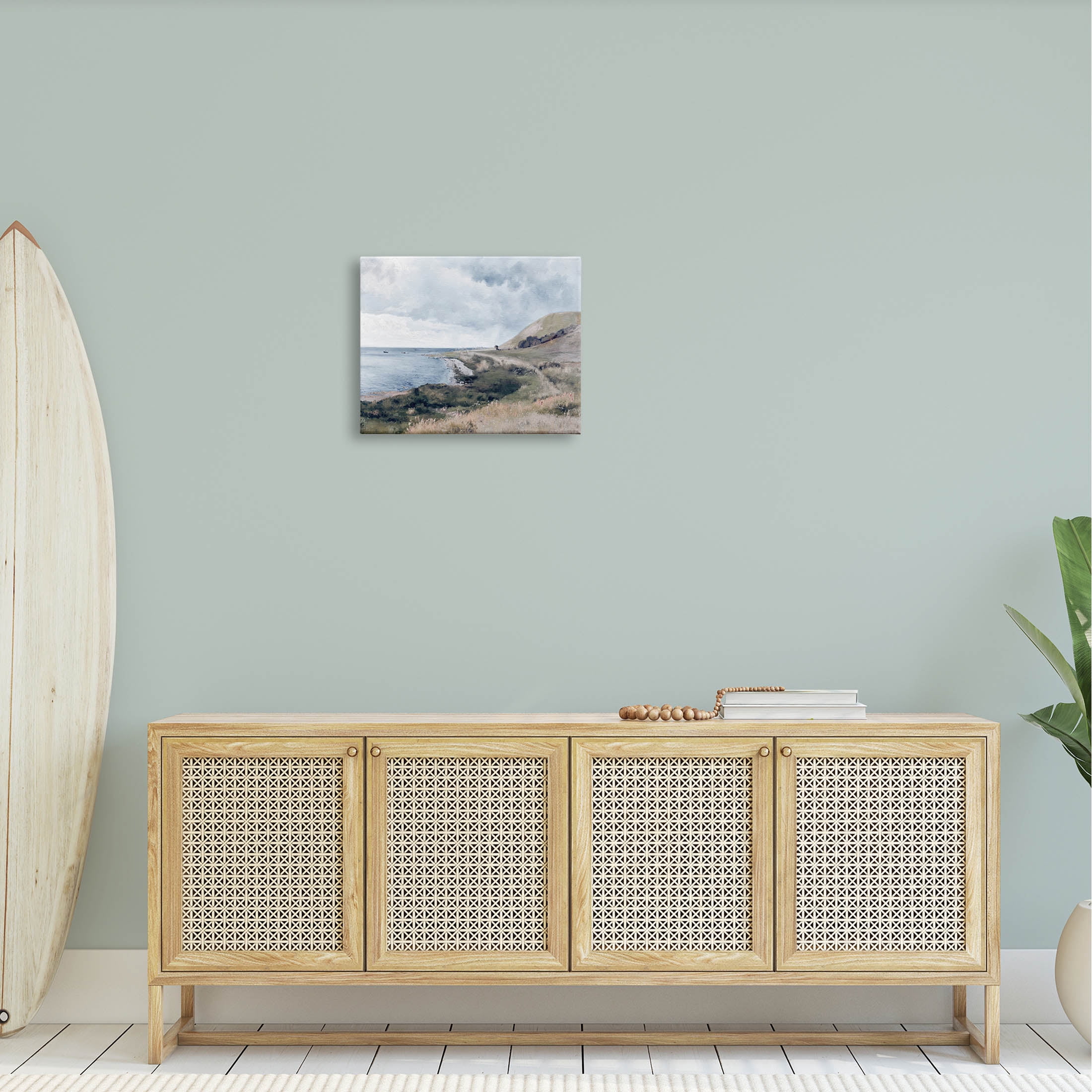 Seaside Cliffs Ocean Scenery Landscape Graphic Art Gallery Wrapped Canvas Print Wall Art