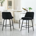 thumbnail image 3 of Knubmt 2 Pack Counter Height Barstools with Metal Legs, 360 Degree Swivel Upholstered Linen Bar Stools for Kitchen Island, Bar, Black, 3 of 11