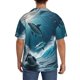 thumbnail image 3 of Balery Ice Blue Ocean Cute Dolphin A Camisa Casual de Manga Corta con Botones para Hombre, Texturizada, Estilo Cubano, para Playa, Verano-Medium, 3 of 5