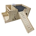 thumbnail image 3 of Casa de madera para cobayas, casita de juegos, hábitat decorativo, refugio interior resistente para cobayas enanas. Con hervidor de agua, 3 of 9