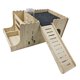 thumbnail image 3 of Casa de madera para cobayas, casita de juegos, hábitat decorativo, refugio interior resistente para cobayas enanas. Con hervidor de agua, 3 of 9