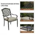 thumbnail image 3 of Mondawe 5-Piece Cast Aluminum Outdoor Dining Set with Round Table and 4 Chairs with Grey Cushions, 3 of 12