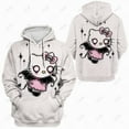 thumbnail image 4 of Hello Kitty Chandails à Capuchon Imprimés Chandails en Molleton d'Hiver pour Femmes à Manches Longues, Veste à Capuche Oversize de Loisirs, Pullovers à Poches pour Dames HOEMLIN, 4 of 6