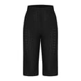 thumbnail image 5 of MLQIDK Pedal Pushers for Women Yoga Leggings Dressy Casual High Waisted Knee Length Yoga Leggings Trendy Summer Yoga Capri Pants with Pockets Black XL, 5 of 7