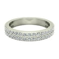thumbnail image 5 of Stacking Two row Round Cut Wide Diamond Wedding Band 0.81 CTW 18K White Gold (G, VS), 5 of 6