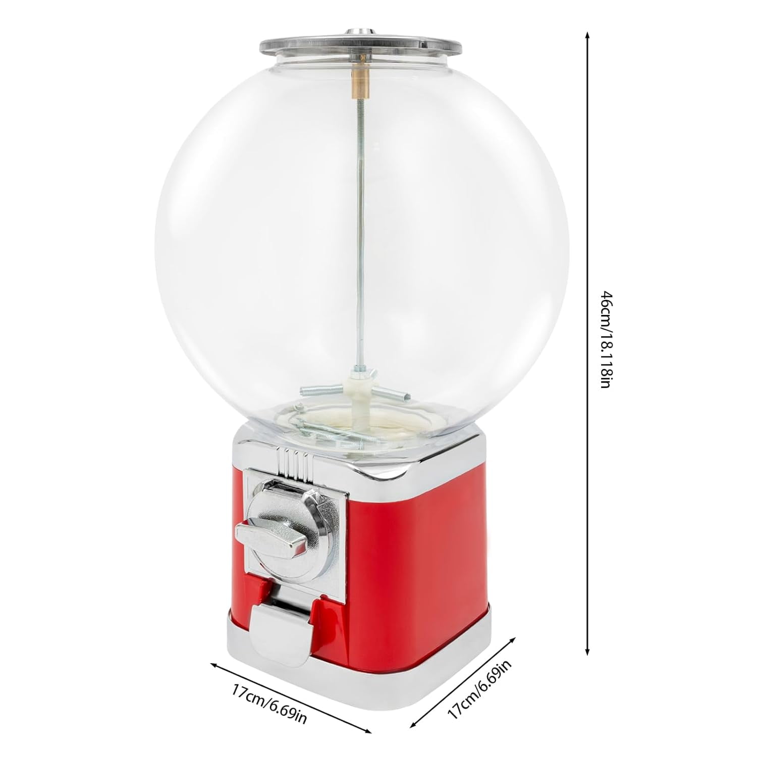 Vending Machine, 1 Dollar Twister Ball Dispenser, Commercial Big Capsule Twister Ball Candy Vending Machine w/2 Keys for Amusement Parks Hypermarkets Parks & Game Halls