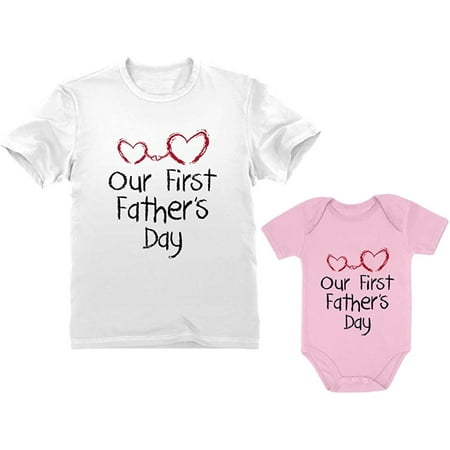 

Our First Father s Day Dad & Baby Matching Set Infant Bodysuit & Men s T-Shirt