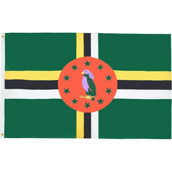 2024 Paris Olympics Dominica Flag - 3x5 Ft - 100D Polyester Dominican Banner with Two Metal Grommets - Fade Resistant - Vivid Colors - 3' x 5' Feet High quality