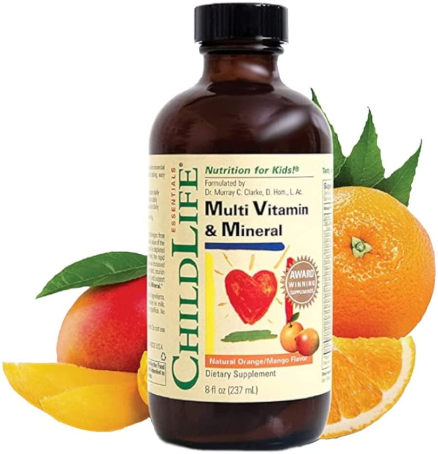 ChildLife Essentials Multi Vitamin and Mineral Liquid, Orange Mango Flavor, 8 fl oz