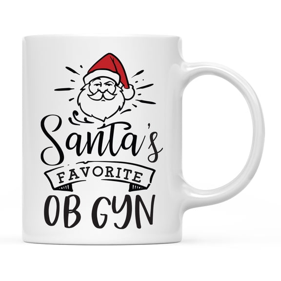 Koyal Wholesale Santa Claus Ceramic Coffee Mug, Santa's Favorite OB Gyn