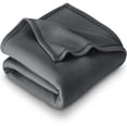 thumbnail image 1 of Polar Fleece Cozy Bed Blanket - Hypoallergenic Premium Poly-Fiber Yarns, Thermal, Lightweight Blanket (King, Gray), 1 of 5