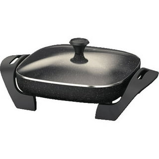 Electric Skillet, 12 inch Deep Non Stick Electric Skillet with Glass Cover,  FOHERE Skillet for kicthen, 1360W, Black - Walmart.com
