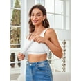 thumbnail image 4 of Alove Style Women Sexy V Neck Solid Camisole Tank Top with Built-in Padded Bra Adjustable Wide Strap Cotton Cami Shirts, 4 of 5