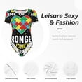thumbnail image 4 of Balery I Love With Autism Body de cuello redondo de manga corta para mujer Tops de manga corta Tops básicos-Medium, 4 of 7