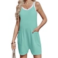 thumbnail image 3 of Maternity Women Solid Color Sleeveless Overalls Casual Loose Jumpsuit Shorts, 3 of 6