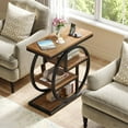 thumbnail image 5 of Tribesigns 4-Tier End Table for Living Room, Wood Narrow Side Table for Bedroom, Natural Brown, 5 of 7