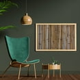 thumbnail image 2 of Architecture Wall Art with Frame, Real Life Image of a Close Up View of a Fence Made out of Dry Bamboo, Printed Fabric Poster for Bathroom Living Room, 35" x 23", Cocoa and Pale Taupe, by Ambesonne, 2 of 2