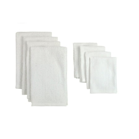 Terry Dishcloth - DII Terry Bar Mop Dishtowel & Dishcloth Set, Set of 8, DT:19