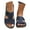 Blue, variant on Orthopedic Wedge Sandals for Women Summer Dressy Open Toe Casual Flats Beach Slip on Shoes