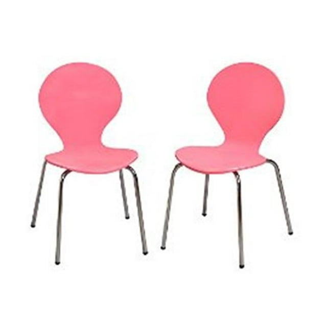Giftmark 3013P Modern Childrens 2 Chair Set with Chrome Legs - Pink